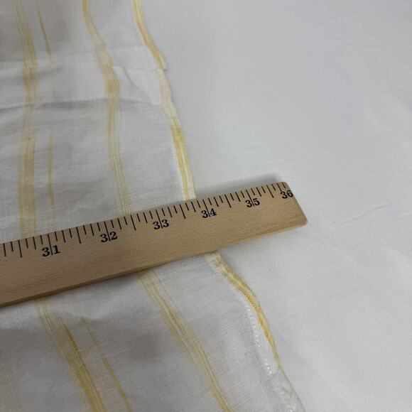 Garnet Hill Shirt Womens Large White Yellow Stripe Linen Button Down Tunic Top - Picture 7 of 7